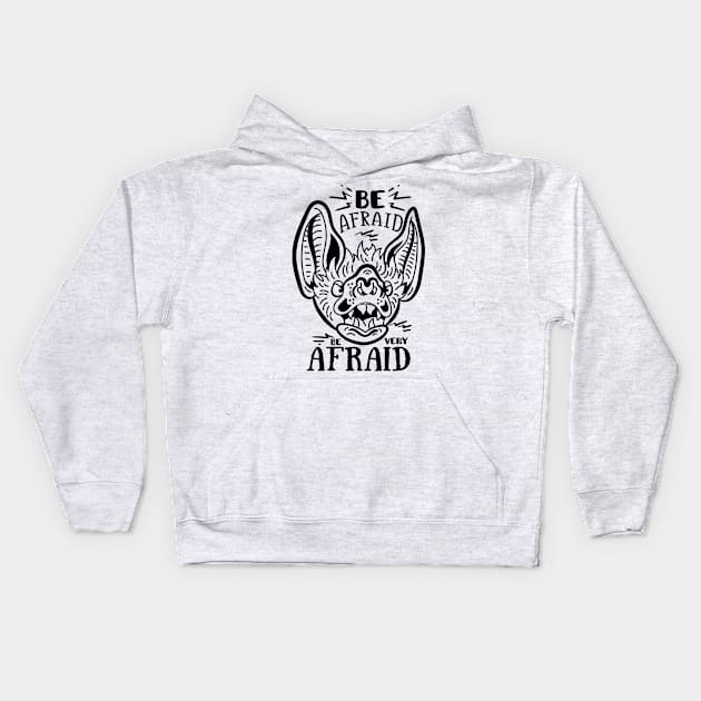 Be Afraid Be Very Afraid Vampire Halloween Monster Kids Hoodie by Sunil Belidon